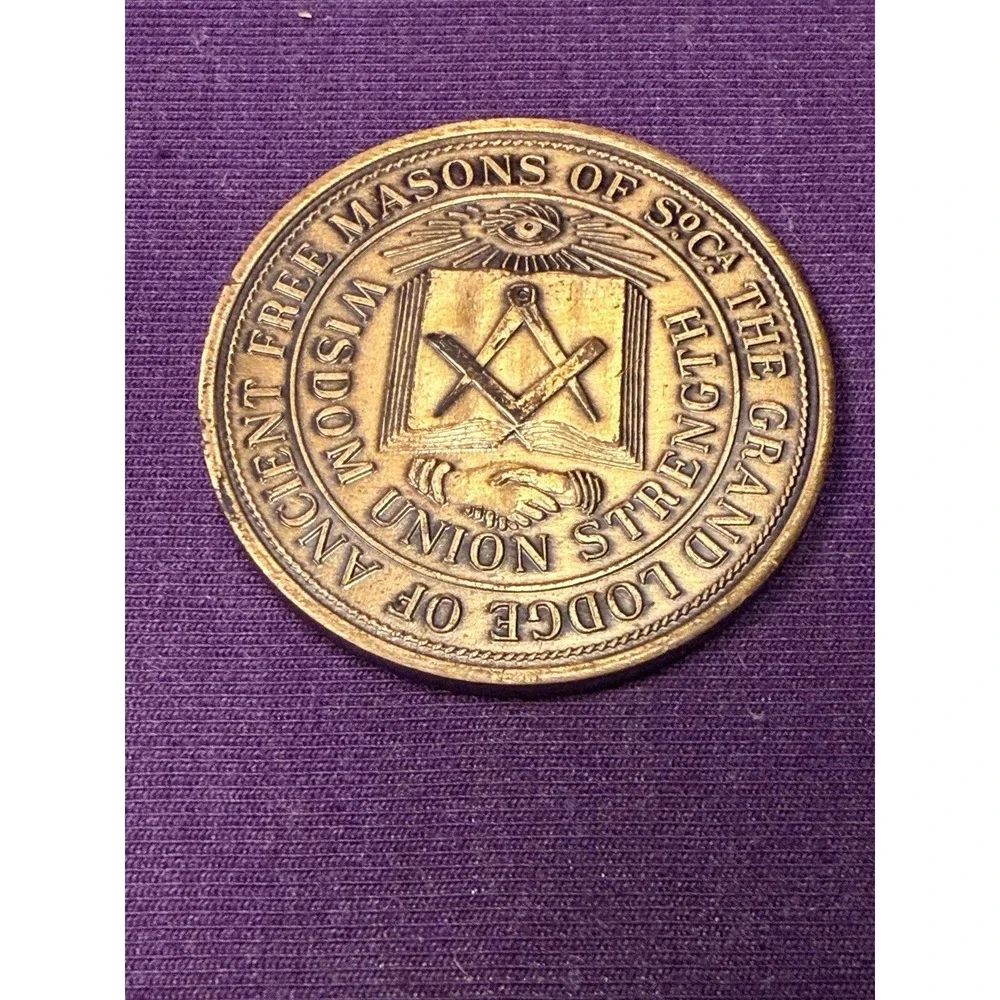 Vtg 1987 South Carolina Freemason 250th Anniv MEDAL & CASTING MOLD Rare Rigid - Picture 3 of 3